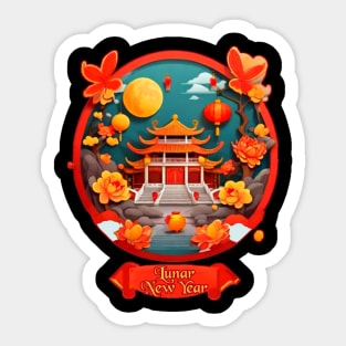 Lunar Chinese New year illustration Sticker